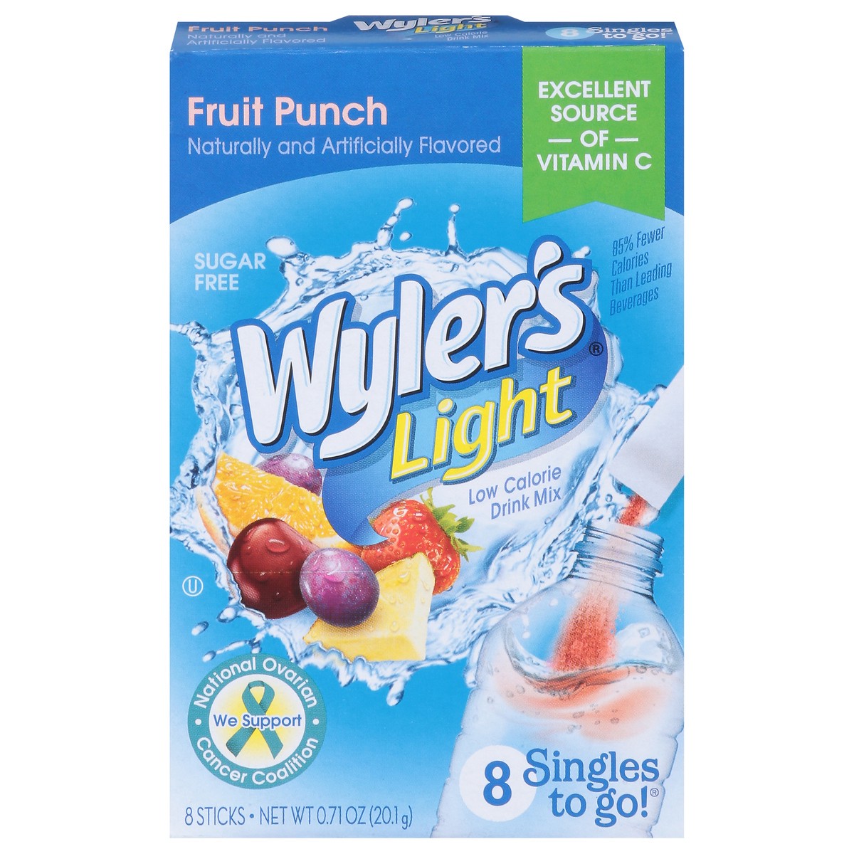 slide 1 of 9, Wyler's Light Low Calorie Fruit Punch Drink Mix - 8 ct, 8 ct