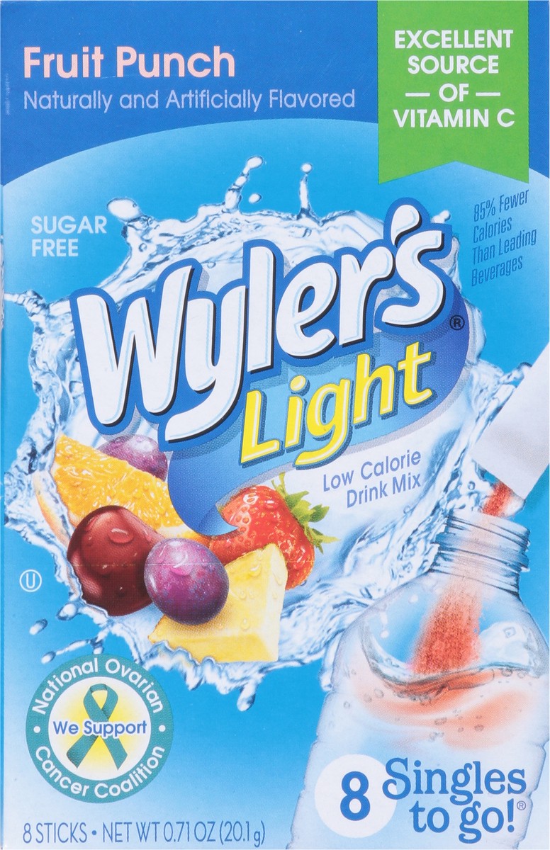 slide 5 of 9, Wyler's Light Low Calorie Fruit Punch Drink Mix - 8 ct, 8 ct