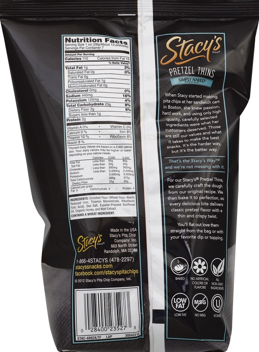 slide 6 of 6, Stacy's Pretzel Thins Simply Naked 7 Ounce Plastic Bag, 7 oz