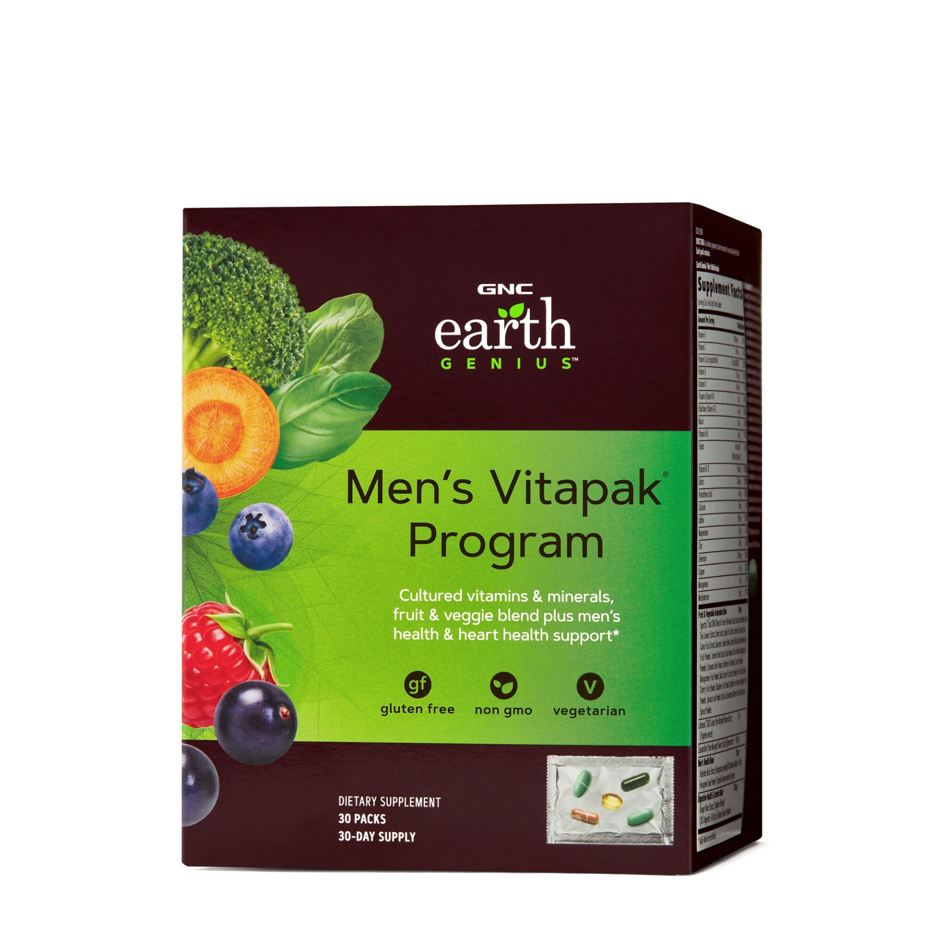 slide 1 of 1, GNC Earth Genius Men's Vitapak Program, 30 ct