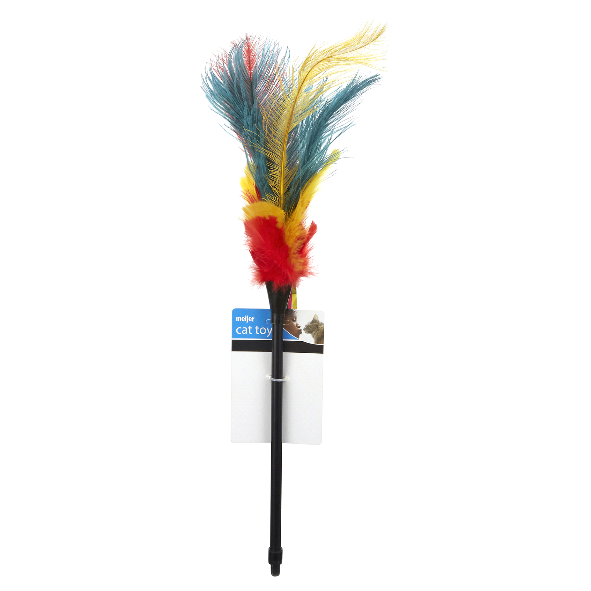 slide 1 of 1, Meijer Feather Teaser Wand Cat Toy, 20 in, 1 ct