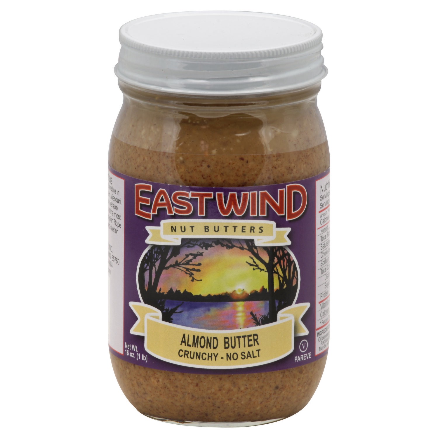 slide 1 of 1, East Wind Nut Butters Almond Butter Crunchy No Salt, 16 oz