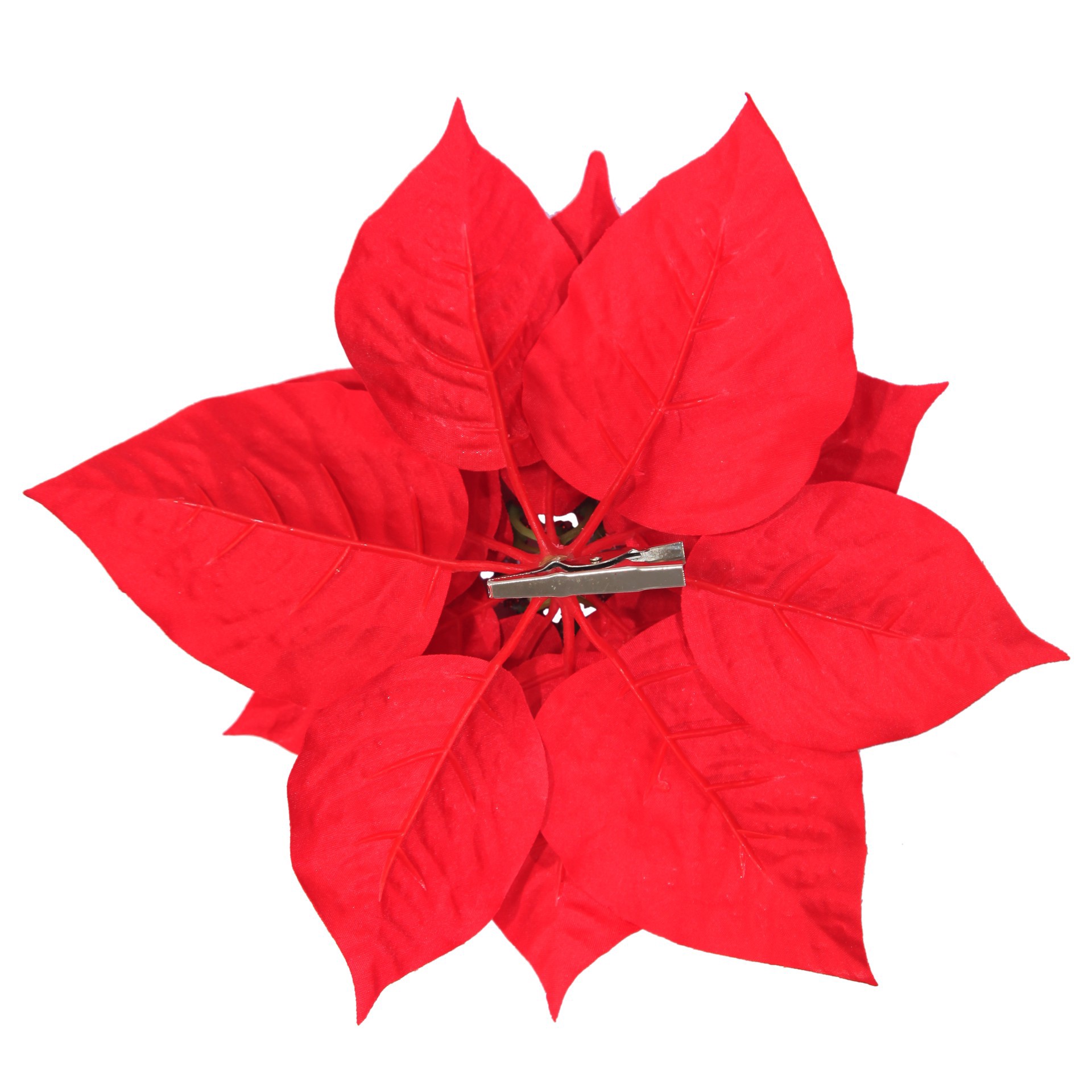 slide 3 of 3, 9.5" Poinsettia Clip Floral Accent By Ashland, 9.5 in