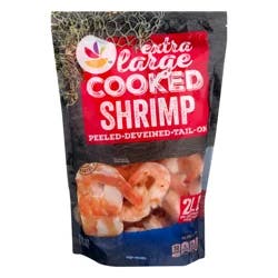 Giant Cooked Tail-On Peeled XL Shrimp 26-30 ct per lb Frozen
