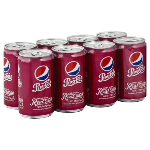 slide 1 of 1, Pepsi Wild Cherry Real Sugar Mini Can, 8 ct; 7.5 fl oz