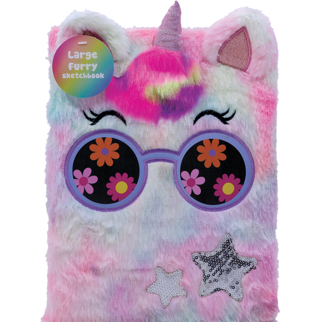 slide 1 of 1, Votum Unicorn Fuzzy Sketchbook, 8" X 11", 11 in