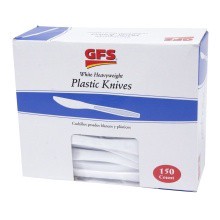 slide 1 of 1, GFS White Plastic Knives, 150 ct