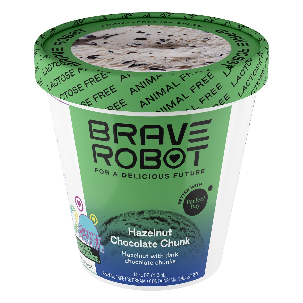 slide 1 of 7, Brave Robot Animal-Free Hazelnut Chocolate Chunk Ice Cream 14 oz, 14 oz