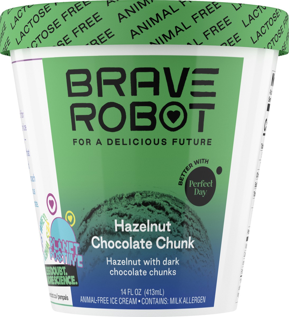 slide 4 of 7, Brave Robot Animal-Free Hazelnut Chocolate Chunk Ice Cream 14 oz, 14 oz