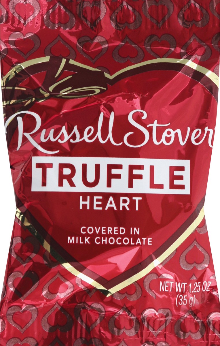 slide 8 of 8, Russell Stover Truffle Heart in Milk Chocolate, 1.25 oz