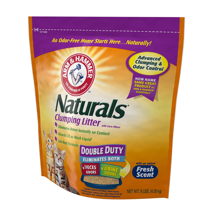 slide 3 of 3, ARM & HAMMER Essentials Natural Clumping Double Duty Litter Fresh Scent, 9 lb