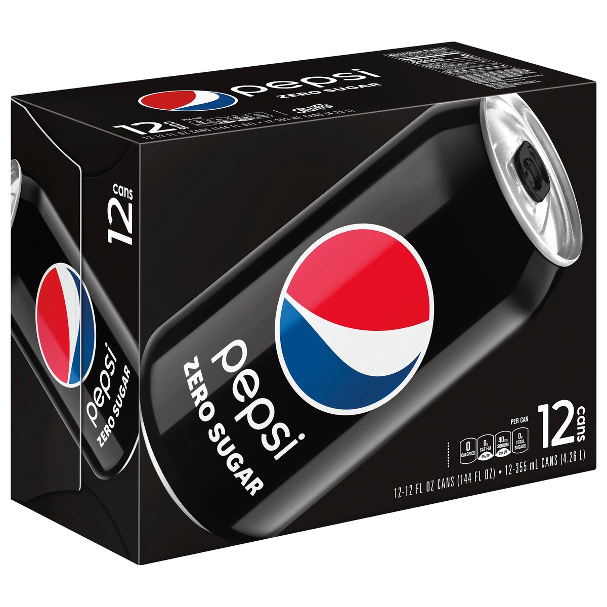 slide 11 of 11, Pepsi Zero Sugar Soda Cola 12 Fl Oz 12 Count Cans, 12 ct