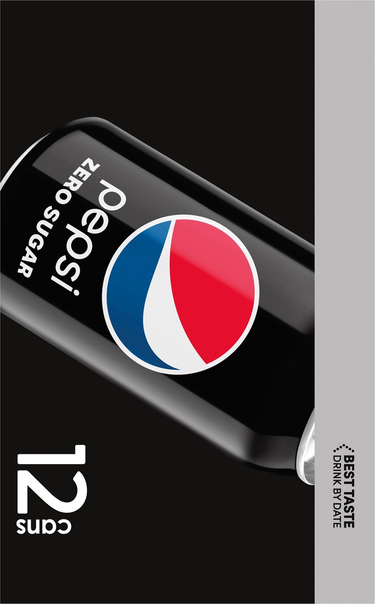 slide 8 of 11, Pepsi Zero Sugar Soda Cola 12 Fl Oz 12 Count Cans, 12 ct