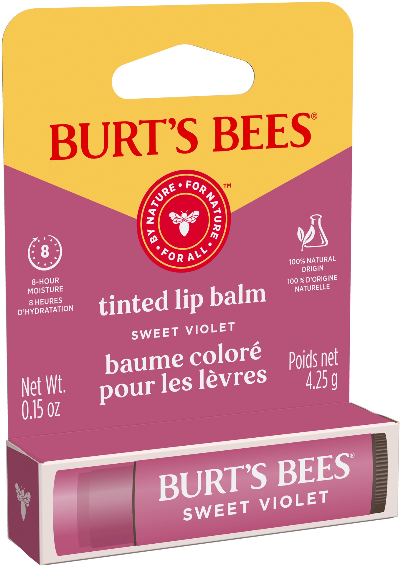 slide 5 of 5, Burt's Bees Sweet Violet Tinted Lip Balm, Natural Origin Lip Care, 1 Tube, 0.15 oz., 0.15 oz