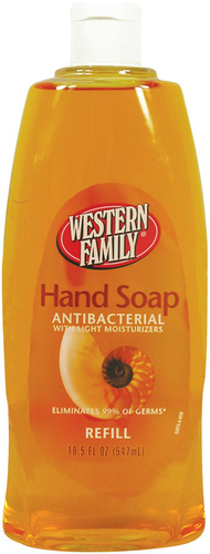 slide 1 of 1, Western Family Antibacterial Soap Gold Refill, 18.5 oz