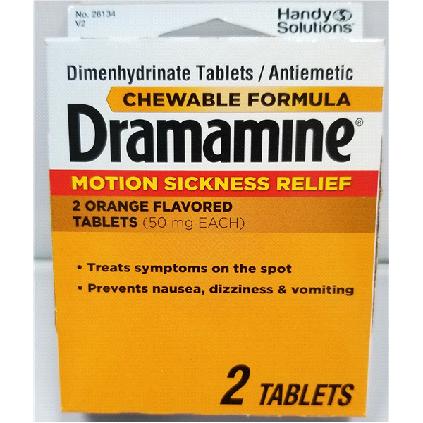 slide 1 of 1, Dramamine Tablets, 2 ct