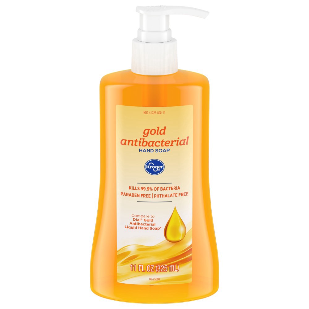slide 2 of 2, Kroger Gold Antibacterial Liquid Hand Soap, 11 fl oz