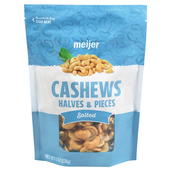 slide 1 of 2, Meijer Salted Cashews - Halves & Pieces, 8 oz
