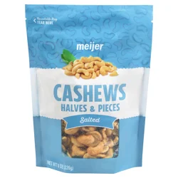 Meijer Salted Cashews Halves & Pieces - 8 oz