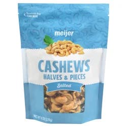 Meijer Salted Cashews Halves & Pieces - 8 oz
