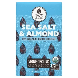 Taza Chocolate Dark Chocolate, Organic, Sea Salt & Almond