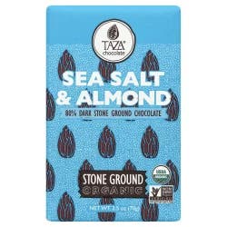 Taza Chocolate Dark Chocolate, Organic, Sea Salt & Almond