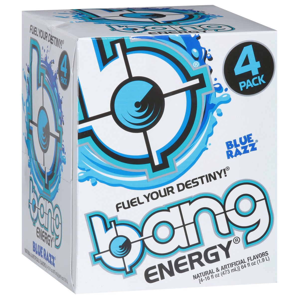 slide 2 of 9, Bang Blue Razz Energy Drink 4 - 16 fl oz Cans, 4 ct