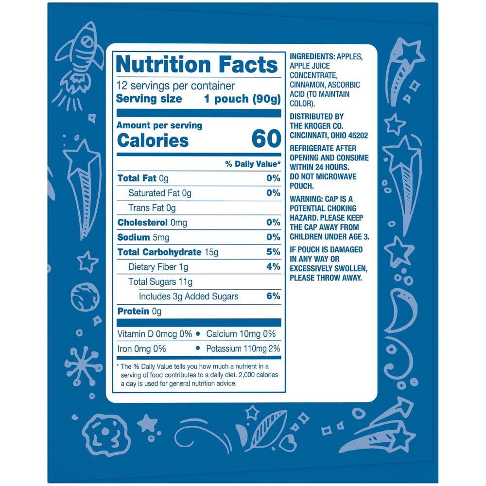 slide 3 of 3, Kroger Apple Cinnamon Applesauce Pouches, 12 ct; 3.2 oz