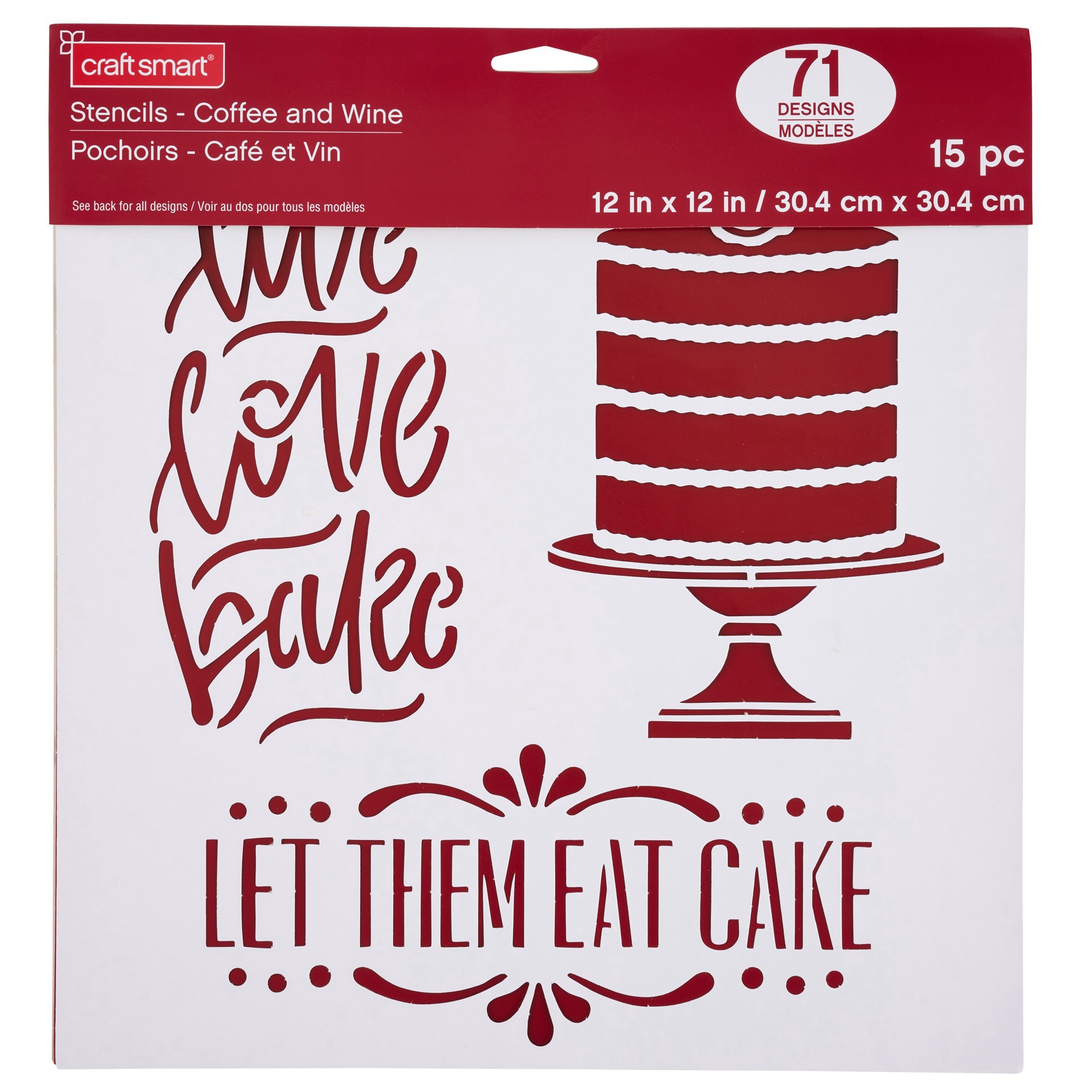 slide 3 of 4, Coffee & Wine Stencils By Craft Smart, 12" X 12", 12 in x 12 in