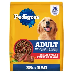 Pedigree Complete Nutrition Adult Dry Dog Food Steak & Vegetable Flavors,38 lb. Bag