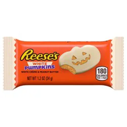 Reese's White Creme Peanut Butter Pumpkins, Halloween Candy Pack, 1.2 oz