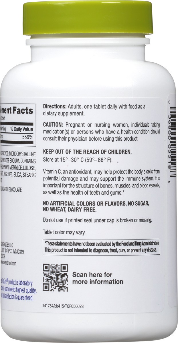 slide 8 of 14, Topcare Vitamin C 500 Mg With Rose Hips Tablets, 250 ct