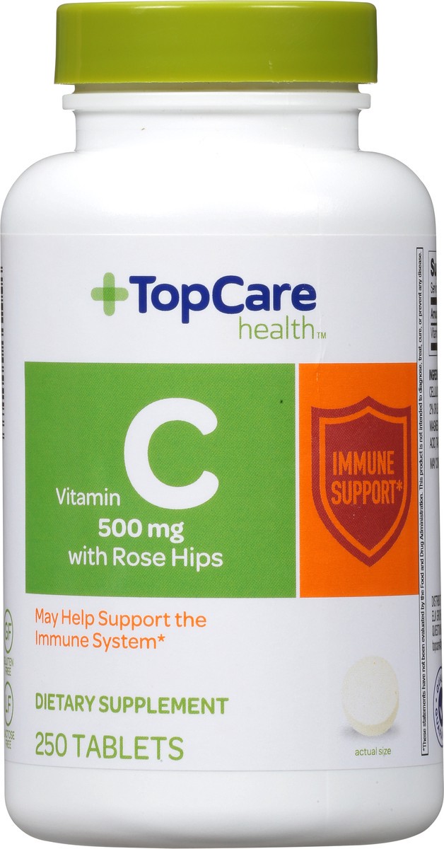 slide 9 of 14, Topcare Vitamin C 500 Mg With Rose Hips Tablets, 250 ct