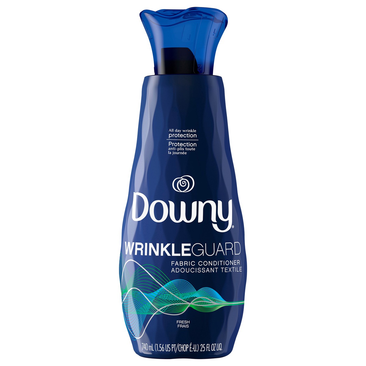 slide 3 of 8, Downy WrinkleGuard Liquid Fabric Softener and Conditioner, Fresh, 25 fl oz. Bottle, 25 fl oz