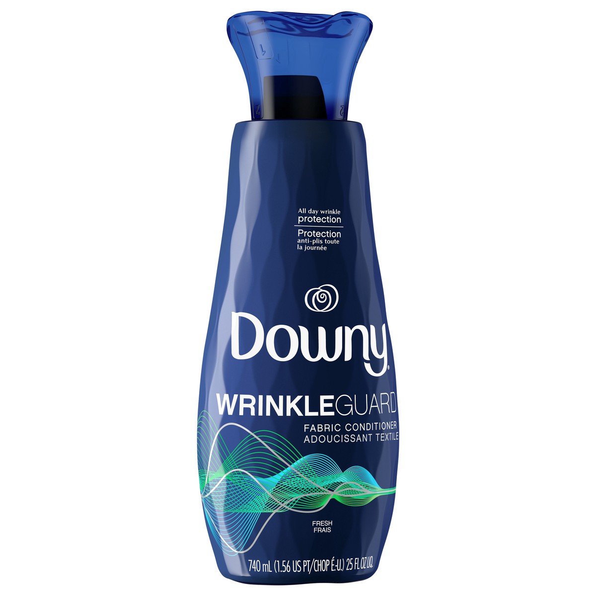 slide 5 of 8, Downy WrinkleGuard Liquid Fabric Softener and Conditioner, Fresh, 25 fl oz. Bottle, 25 fl oz