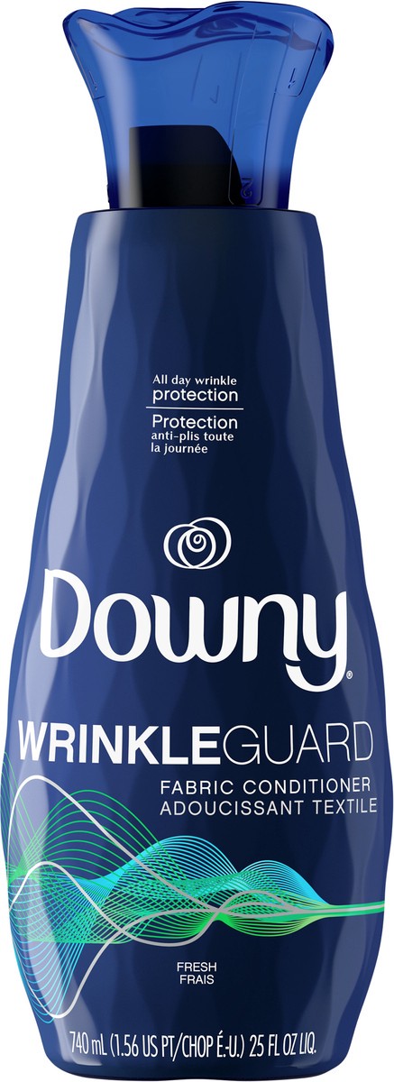 slide 8 of 8, Downy WrinkleGuard Liquid Fabric Softener and Conditioner, Fresh, 25 fl oz. Bottle, 25 fl oz