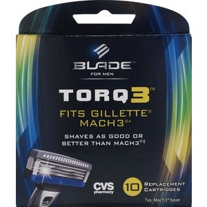 slide 1 of 1, CVS Pharmacy Blade Torq 3 Cartridges, 10 ct