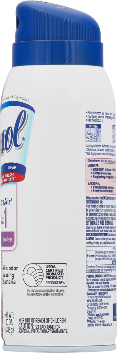 slide 8 of 9, Lysol Neutraair Disinfectant Spray, 2 In 1: Eliminates Odors and Disinfects, Air Freshener & Disinfecting Spray, Lavender & Lily, 10 Fl Oz., 10 oz