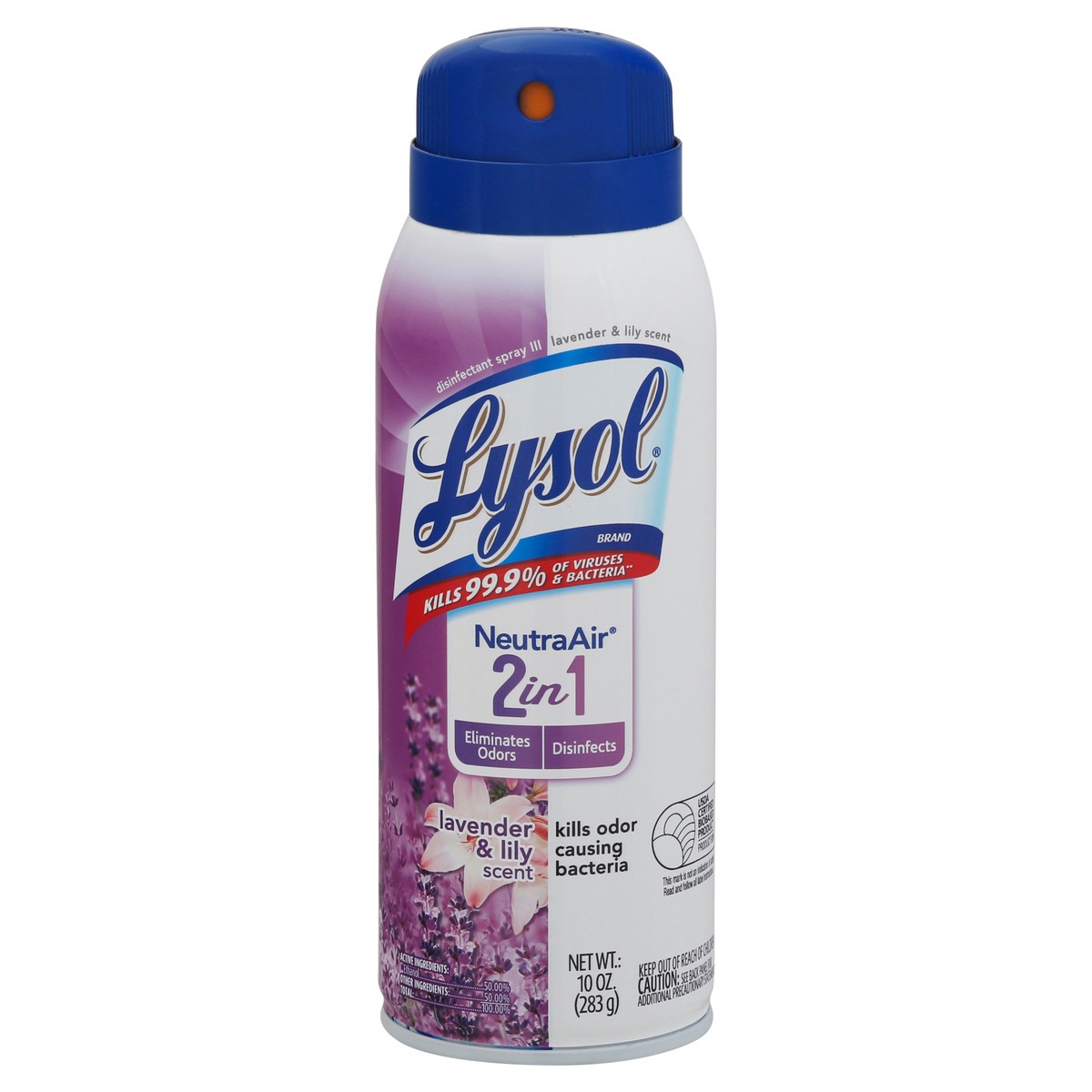 slide 1 of 9, Lysol Neutraair Disinfectant Spray, 2 In 1: Eliminates Odors and Disinfects, Air Freshener & Disinfecting Spray, Lavender & Lily, 10 Fl Oz., 10 oz