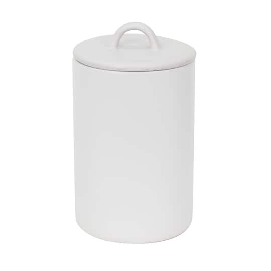 slide 1 of 2, 8.5" White Stoneware Canister By Ashland, 8.5 in