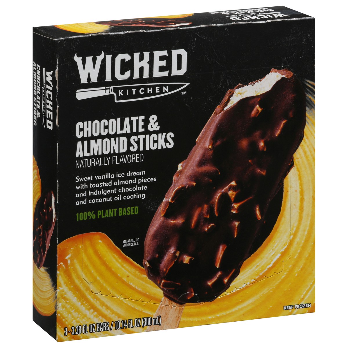 slide 2 of 9, Wicked Kitchen Kitchen Chocolate & Almond Sticks Ice Cream 3 - 3.38 fl oz Bars, 3 ct