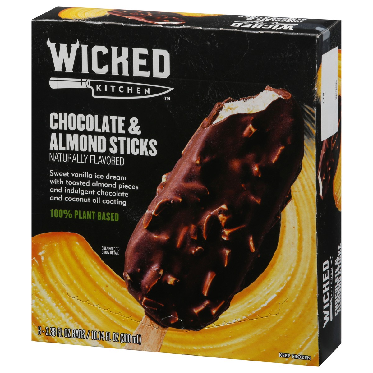 slide 3 of 9, Wicked Kitchen Kitchen Chocolate & Almond Sticks Ice Cream 3 - 3.38 fl oz Bars, 3 ct