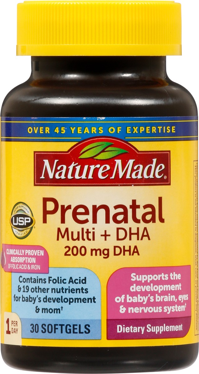 slide 1 of 8, Nature Made 200 mg Prenatal 30 Softgels, 30 ct