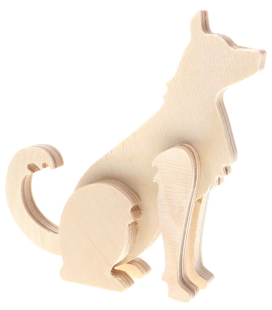 slide 1 of 3, Multicraft Wood Standing Animal Dog, 1 ct