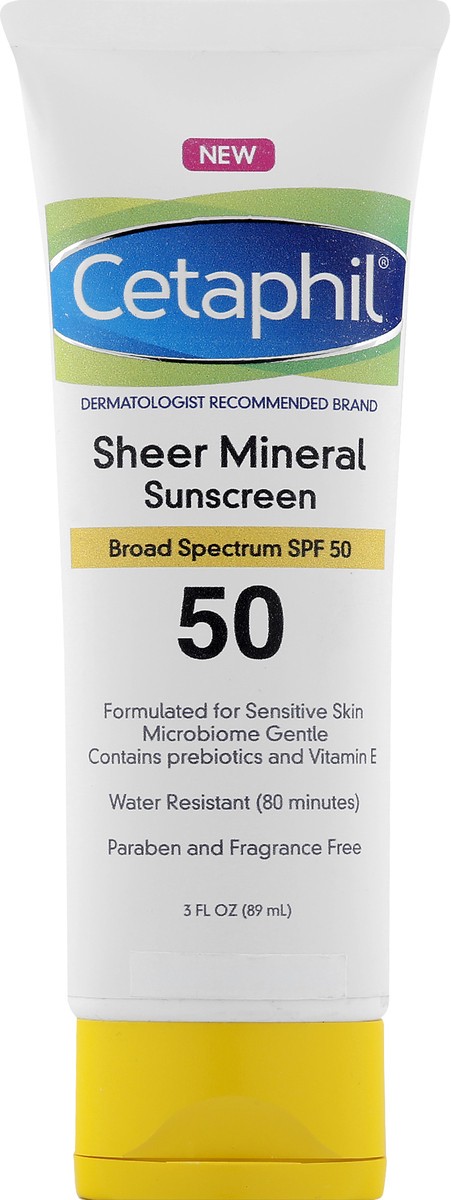 slide 5 of 6, Cetaphil Sunscreen, Sheer Mineral, SPF 50, 3 oz