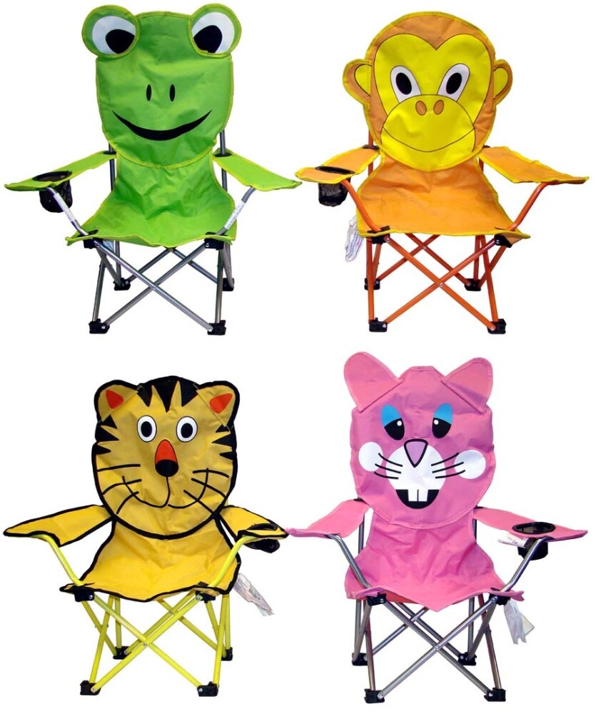 slide 1 of 1, Vmi Animal Face Printed Kids Folding Chair - Assorted, 1 ct