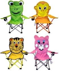 Vmi Animal Face Printed Kids Folding Chair - Assorted