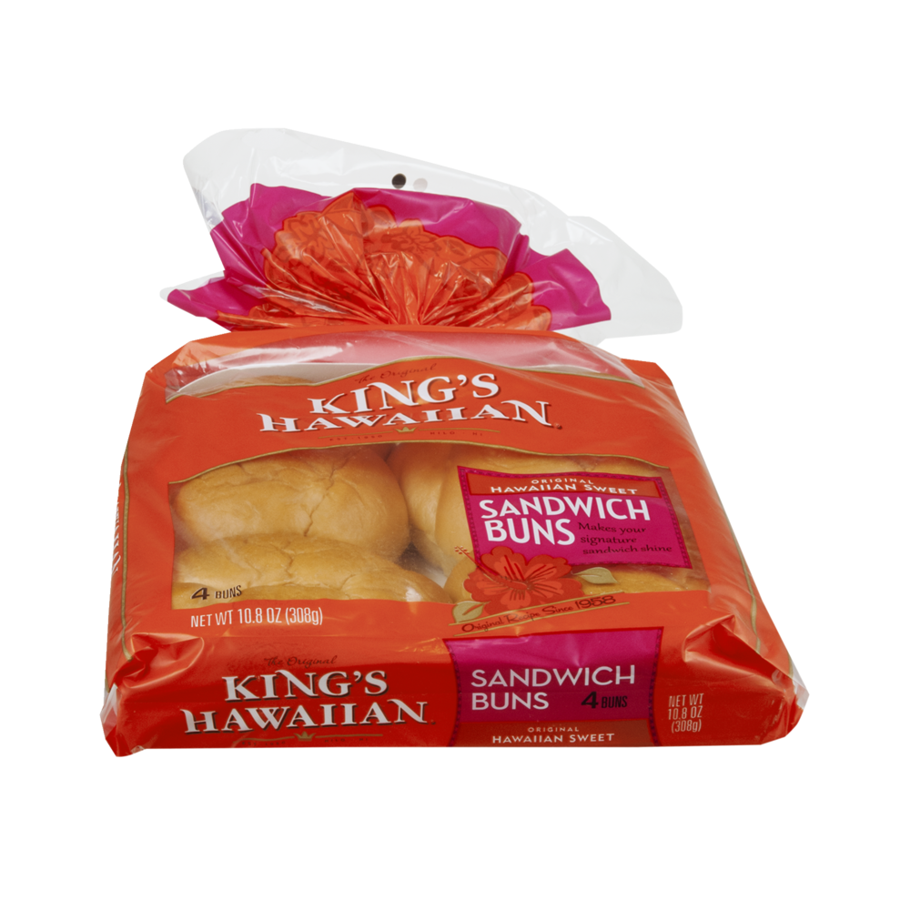 slide 1 of 5, King's Hawaiian Sandwich Buns, Hawaiian Sweet, 4 ct