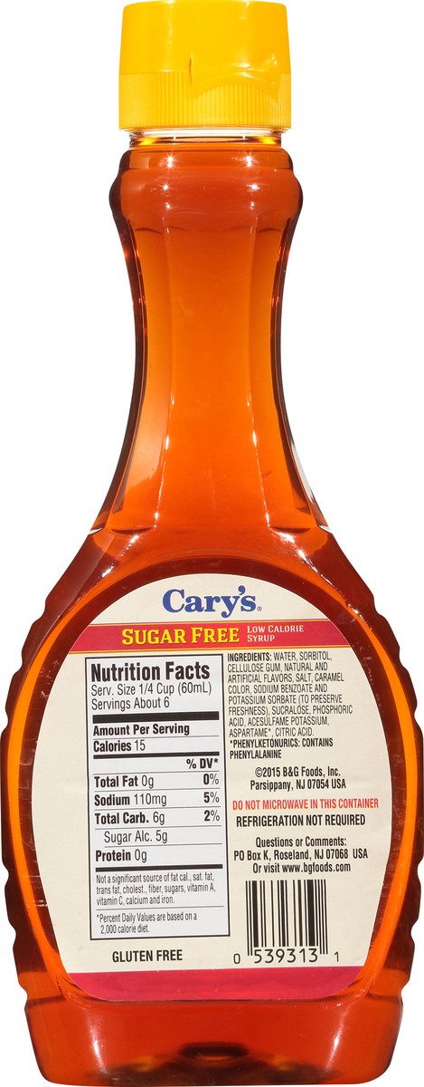 slide 5 of 9, Cary's Sugar Free Syrup, 12 oz