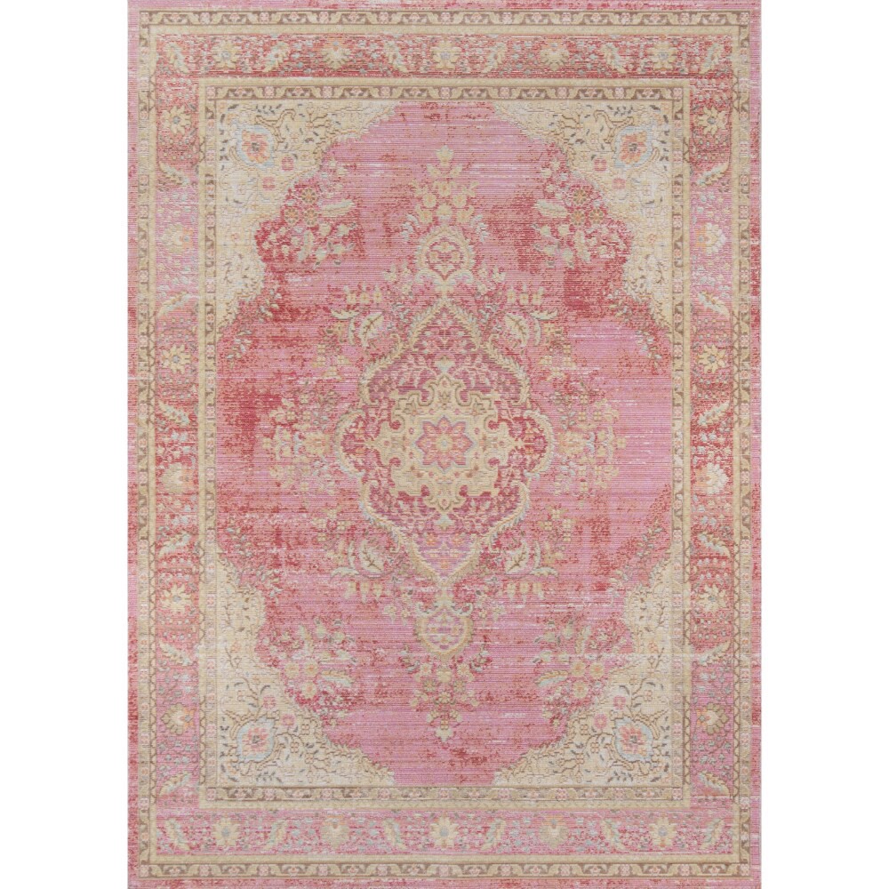 slide 1 of 4, Momeni Isabeisa-1Pnk5373 Isabella Machine Made 100 Percent Polyester Rectangle Rug, Pink - 5, 1 ct